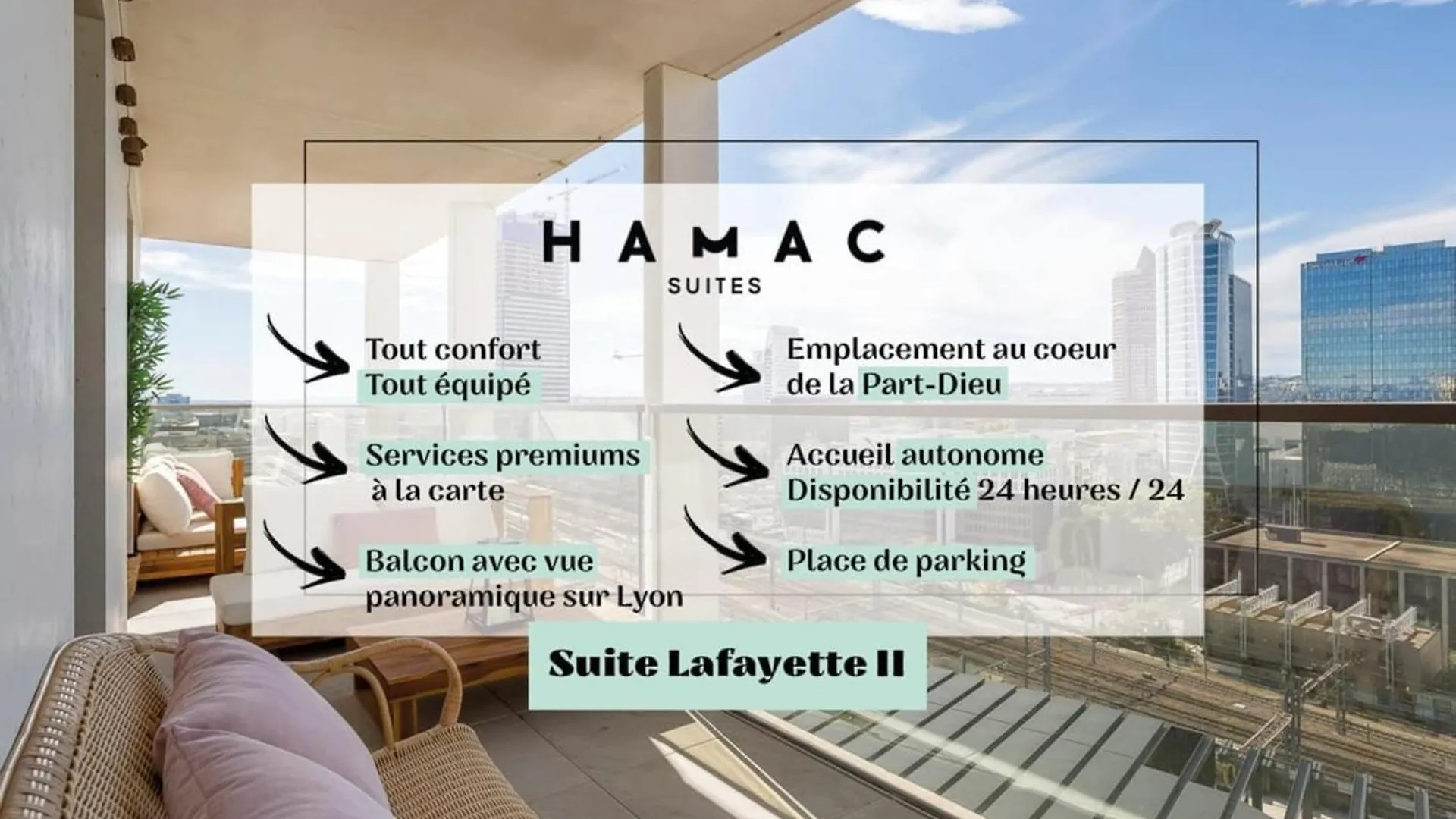 Appartement Hamac Suites - Suite Lafayette 2 - Haut Standing Lyon